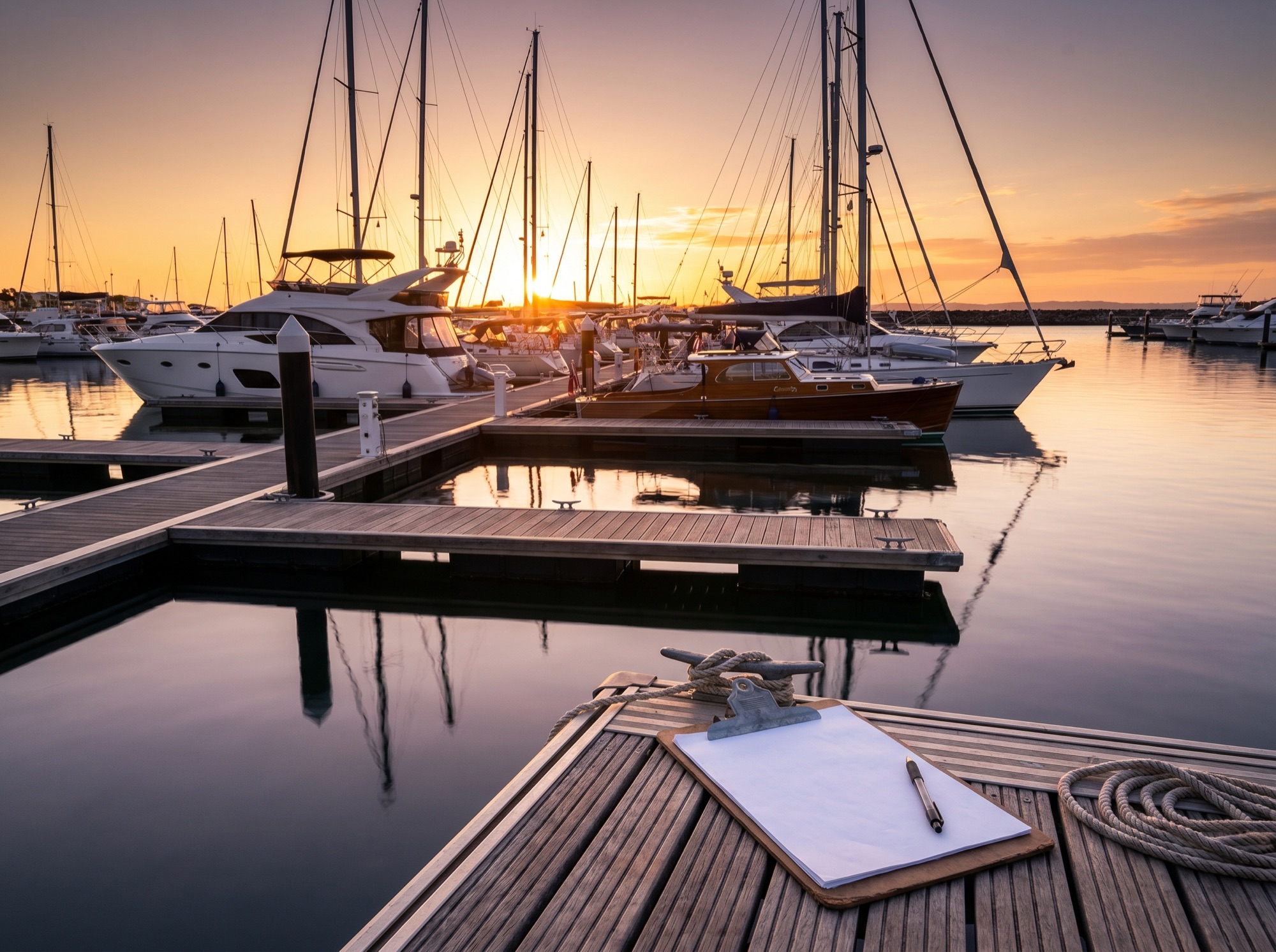 Yachts moored at Australian marina