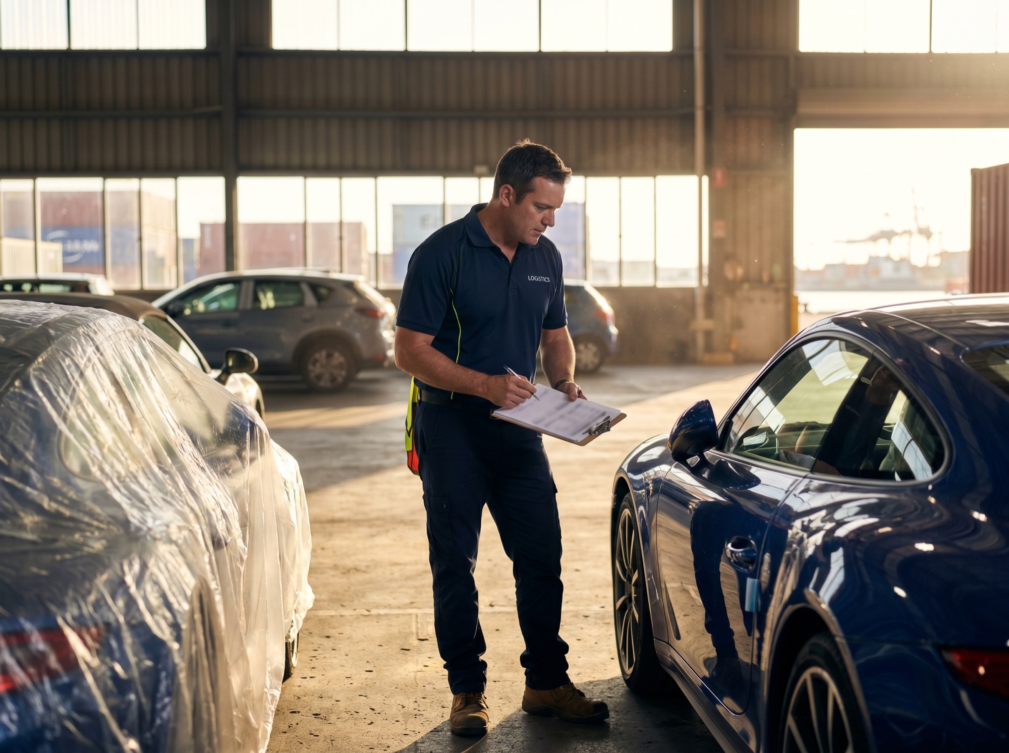 DAZMAC specialist inspecting an imported vehicle