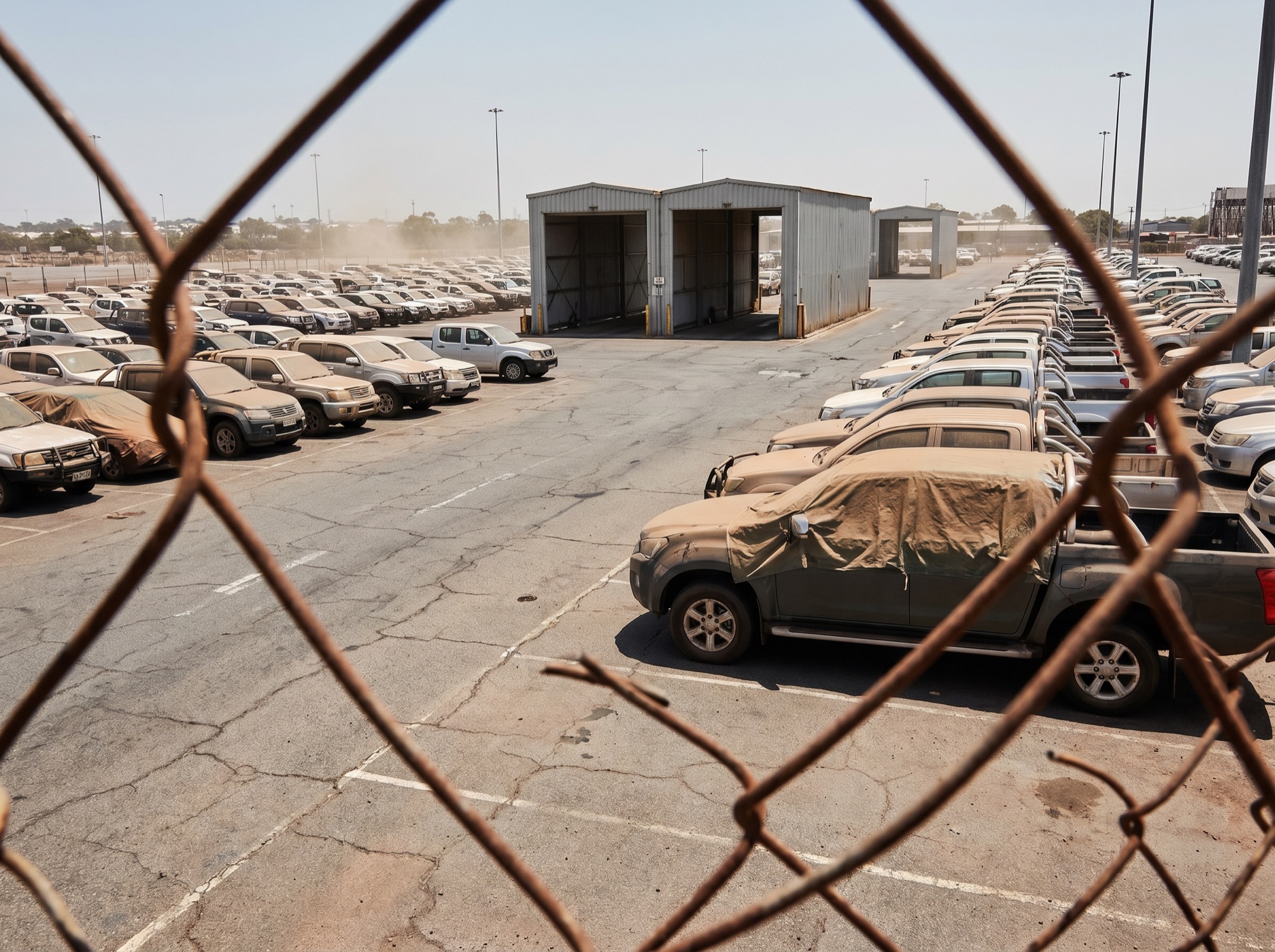 Vehicles stuck in customs yard